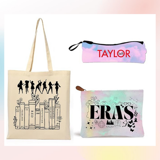 Taylor Swift Combo Set of Tote Bag, Pencil Pouch, Purse