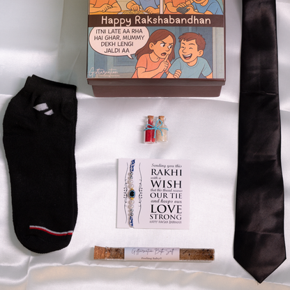 Rakhi Gift Hamper for Brother | Tie Socks Combo | Raksha Bandhan Gift Box